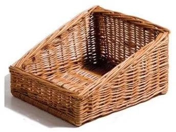 Cesta para pan, rectangular, trenzado marrón hecho a mano, 30x35x19 cm, frente 9 cm