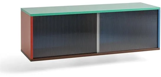HAY Colour Cabinet Estantería con Puertas de Cristal Mediana Multicolor