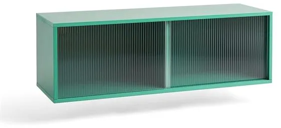 HAY Colour Cabinet Estantería con Puertas de Cristal Mediana Menta Oscura